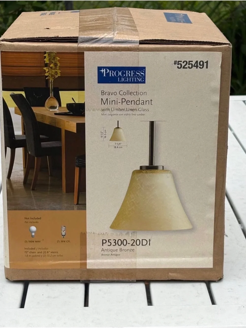 #NIB Bravo Collection Mini-Pendant in Amber Linen